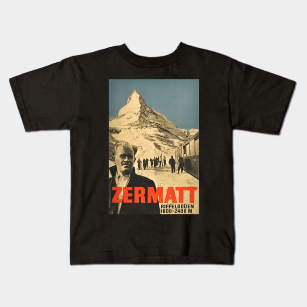 Zermatt, Switzerland,Ski Poster Kids T-Shirt by BokeeLee